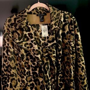 Ashley Stewart size 18/20 cheetah print long sleeve jacket and pant suit.